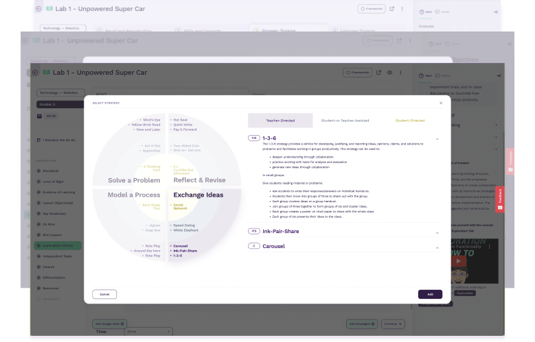 Screenshot of Mosaic Instructional Planning Platform, a dynamic platform that empowers educators to plan high-quality for all students.